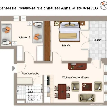 Apartment Deichhaeuser Anna Kueste Deichhaeuser Anna Kueste 3-14 Bensersiel
